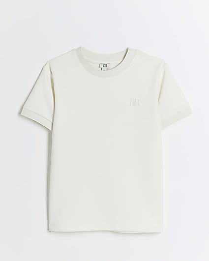 Boys ecru twill t-shirt