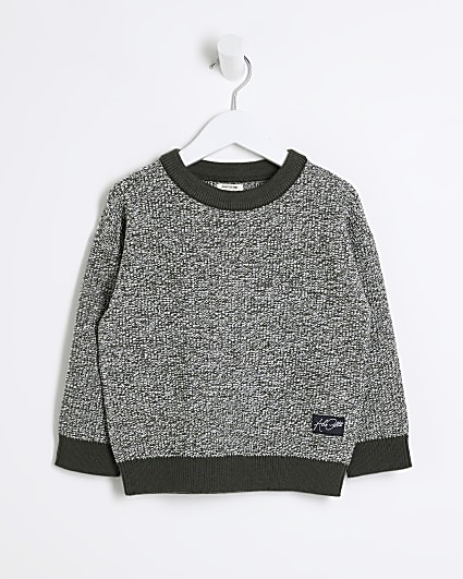 Mini Boys Grey Speckled Jumper