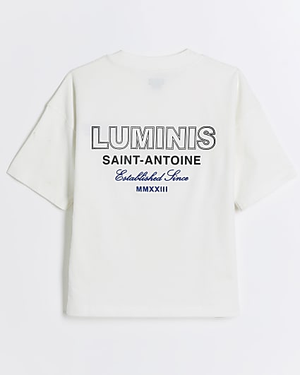 Boys white embroidered logo t-shirt