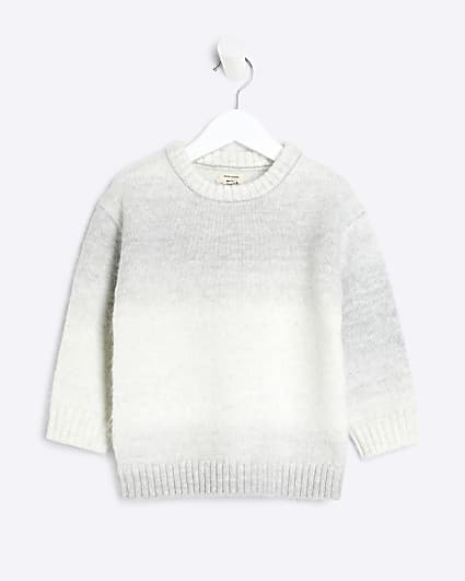 Mini Boys Grey Space Dye Jumper