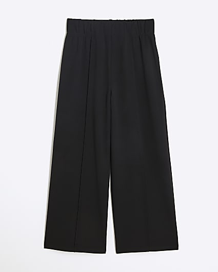 Girls black wide leg trousers