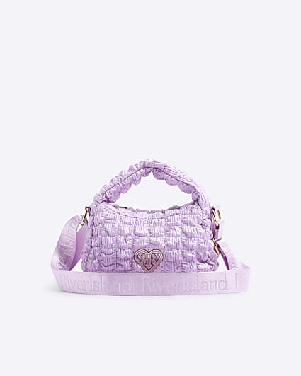 Girls Purple Nylon Cross Body Bag