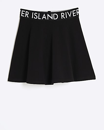 Girls black flared skirt