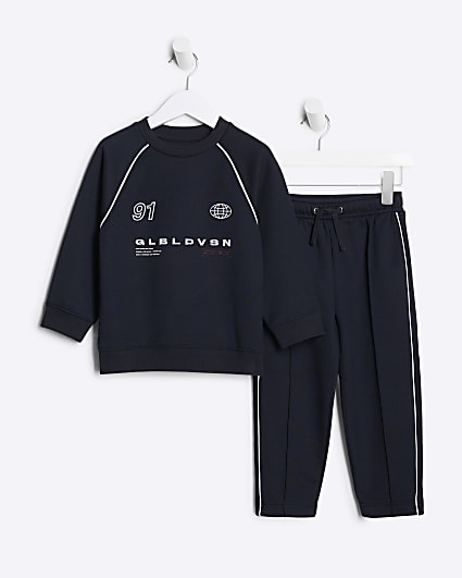 Mini Boys Navy Sweatshirt Set