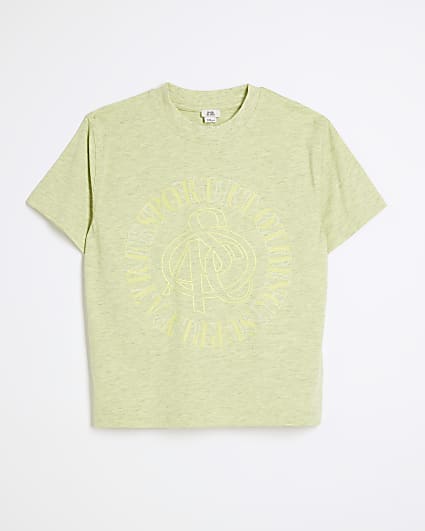 Boys lime green embroidered t-shirt