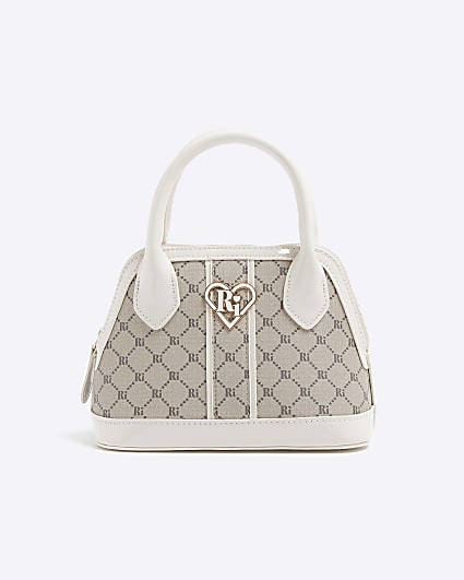 Girls beige monogram handbag