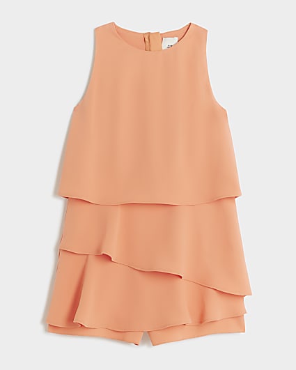 Girls Coral Layered Playsuit