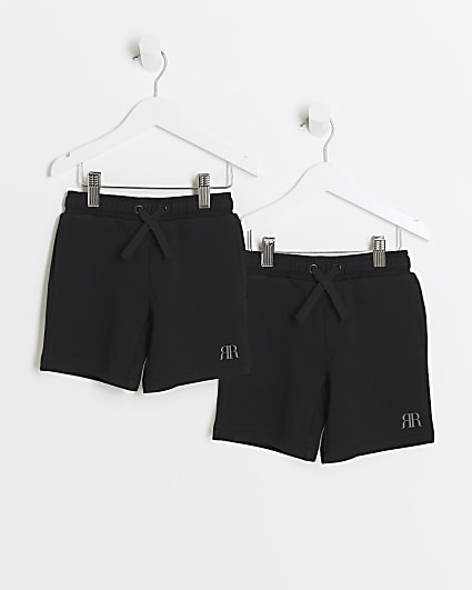 Mini boys black shorts 2 pack