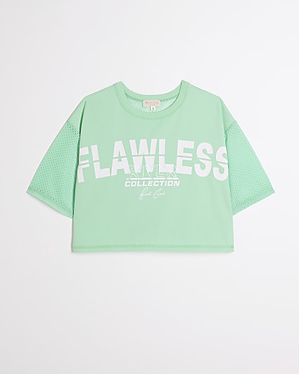 Girls green RI Active mesh back t-shirt