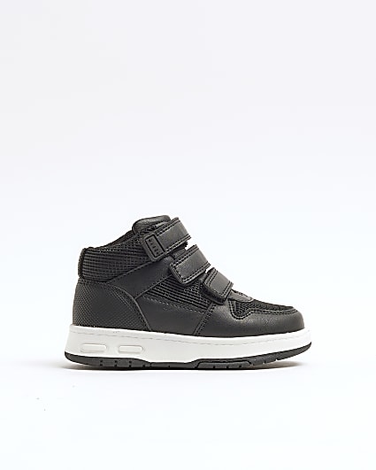 Mini boys black high top trainers