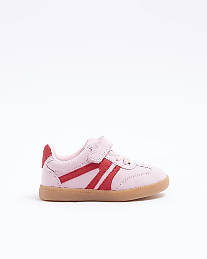 Mini girls pink panel trainers