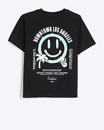 Boys black graphic t-shirt