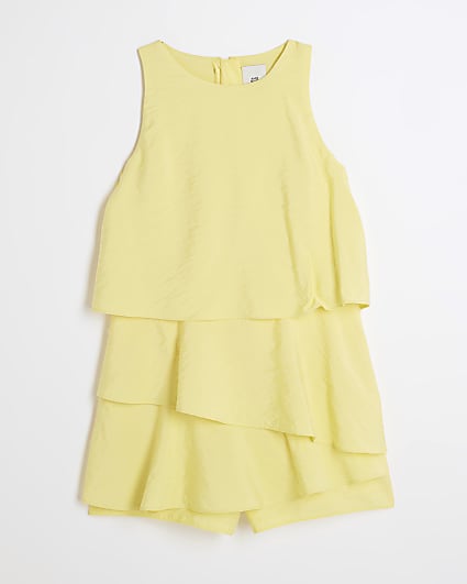 Girls yellow layered playsuit