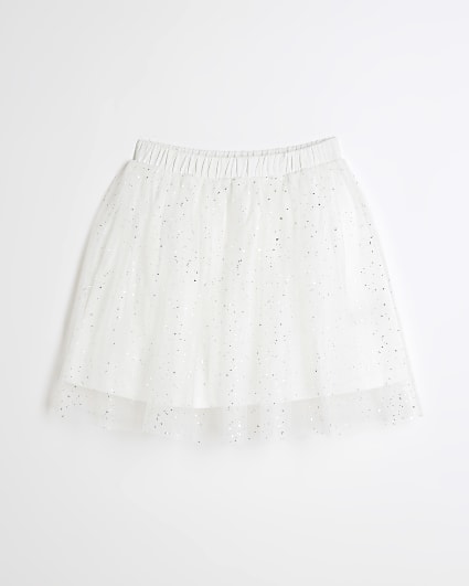 Girls cream glitter tutu skirt