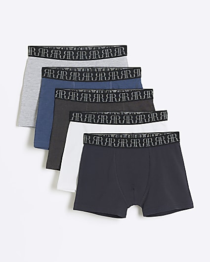 Boys Navy Boxers 5 Pack