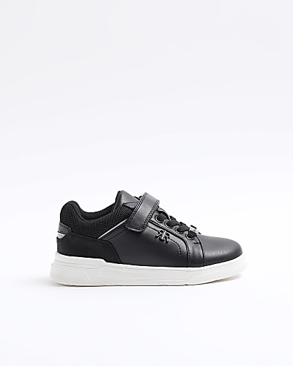 Boys black velcro trainers