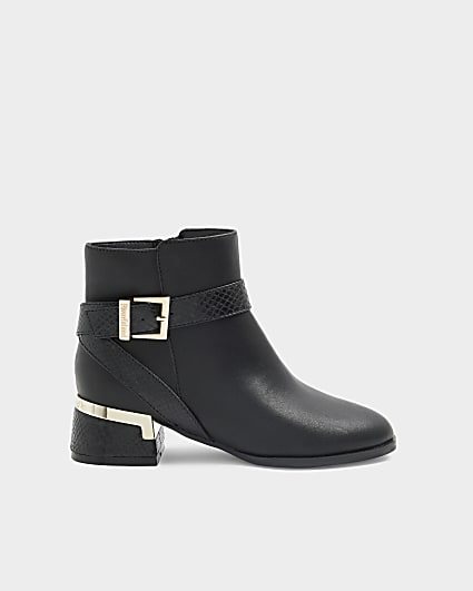 Girls buckle detail heeled boots