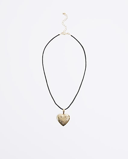 Gold colour heart locket necklace