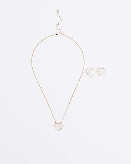 Gold colour heart pendent necklace