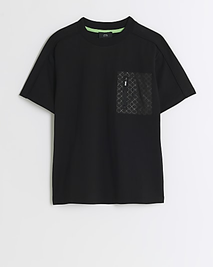 Boys black monogram t-shirt