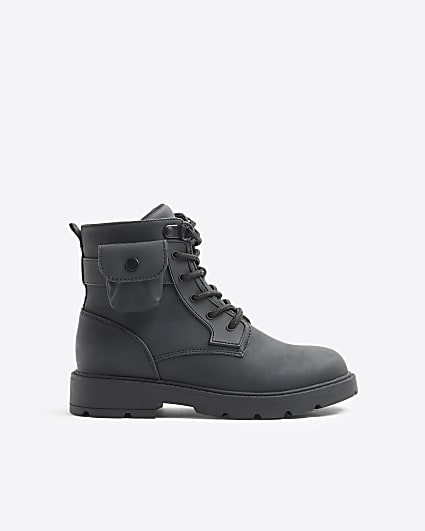 Boys black pocket boots