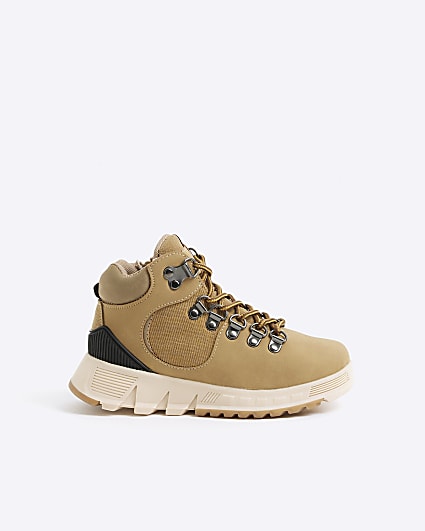 Boys brown high top hiker boots