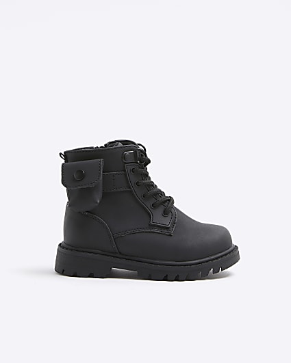 Mini boys black pocket boots