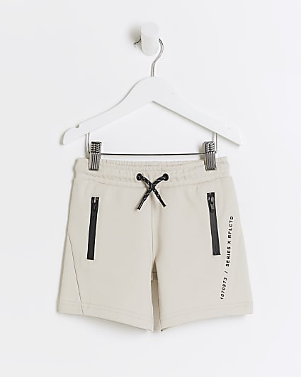 Mini boys ecru tech shorts