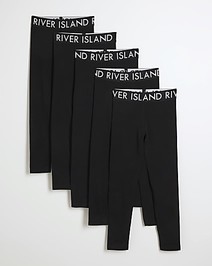 Girls black RI leggings 5 pack