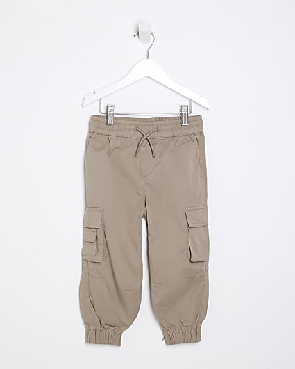 Mini boys Beige cargo trousers