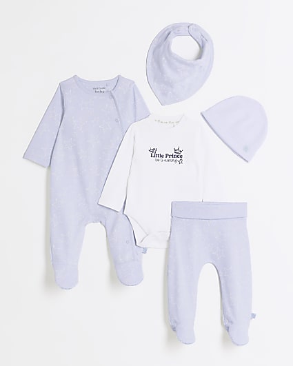 Baby Boys blue newborn set 5 pack