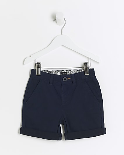 Mini boys navy chino shorts