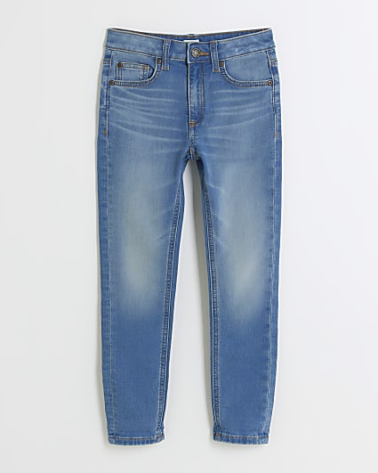 Boys blue faded skinny jeans