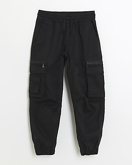 Boys Black cargo trousers