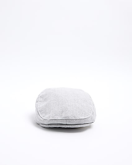 Baby Boys Grey Herringbone Flat Cap