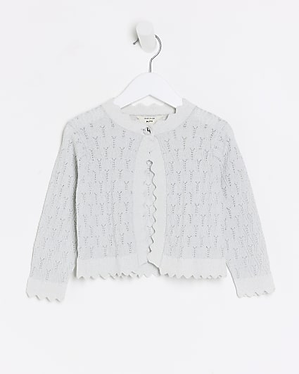 Mini girls silver ramadan cardigan