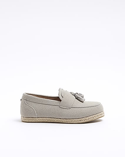 Boys grey espadrille loafers