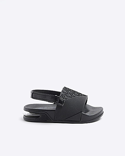 Mini Boys Black Embossed Sliders