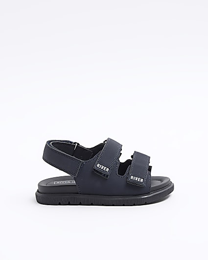 Mini Boys Navy Double Strap Sandals