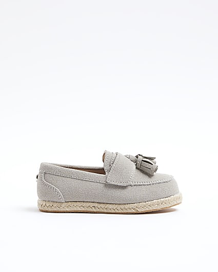 Mini boys grey espadrille loafers