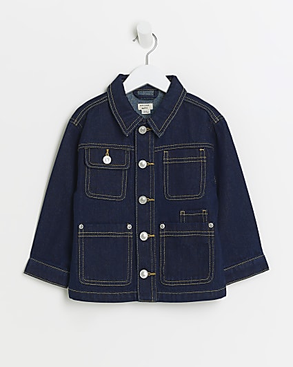 Mini boys blue pocket denim jacket