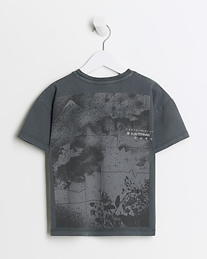 Mini boys grey washed graphic t-shirt