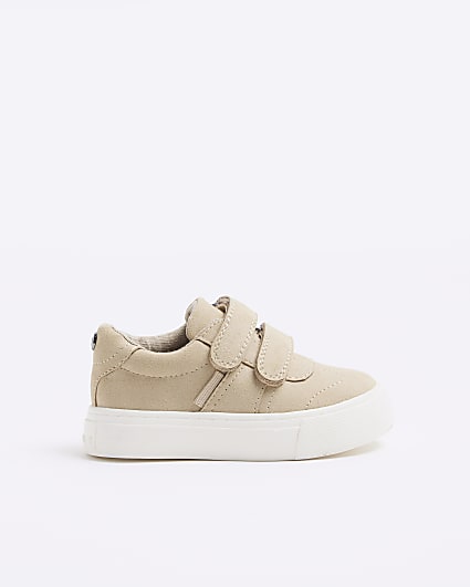 Mini boys Beige nubuck trainers