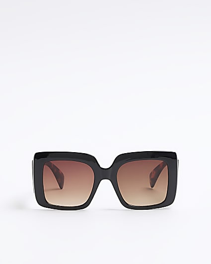 Girls black tortoise oversized sunglasses