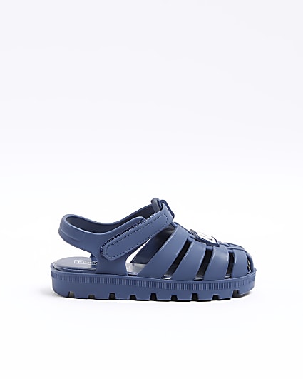 Mini Navy Jelly Sandals