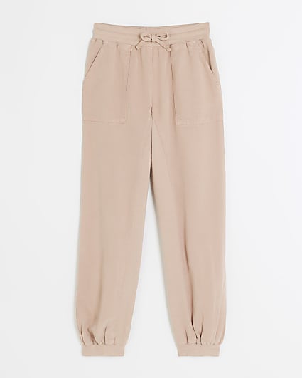 Girls pink lyocell cuffed joggers