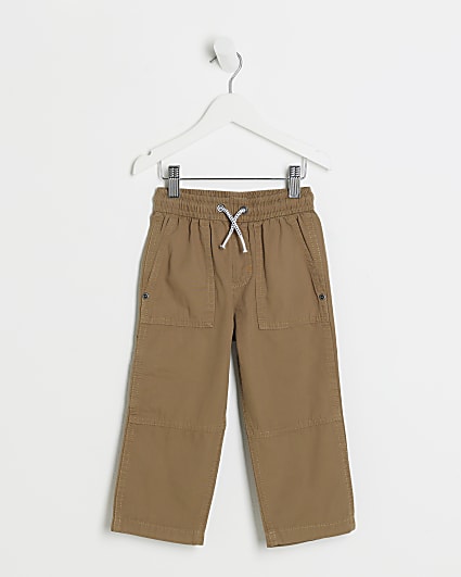 Mini boys brown utility carpenter trousers