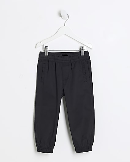 Mini boys black elasticated joggers