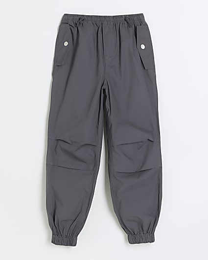 Girls grey parachute cargo trousers