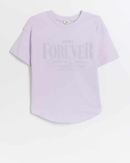 Girls purple graphic print t-shirt